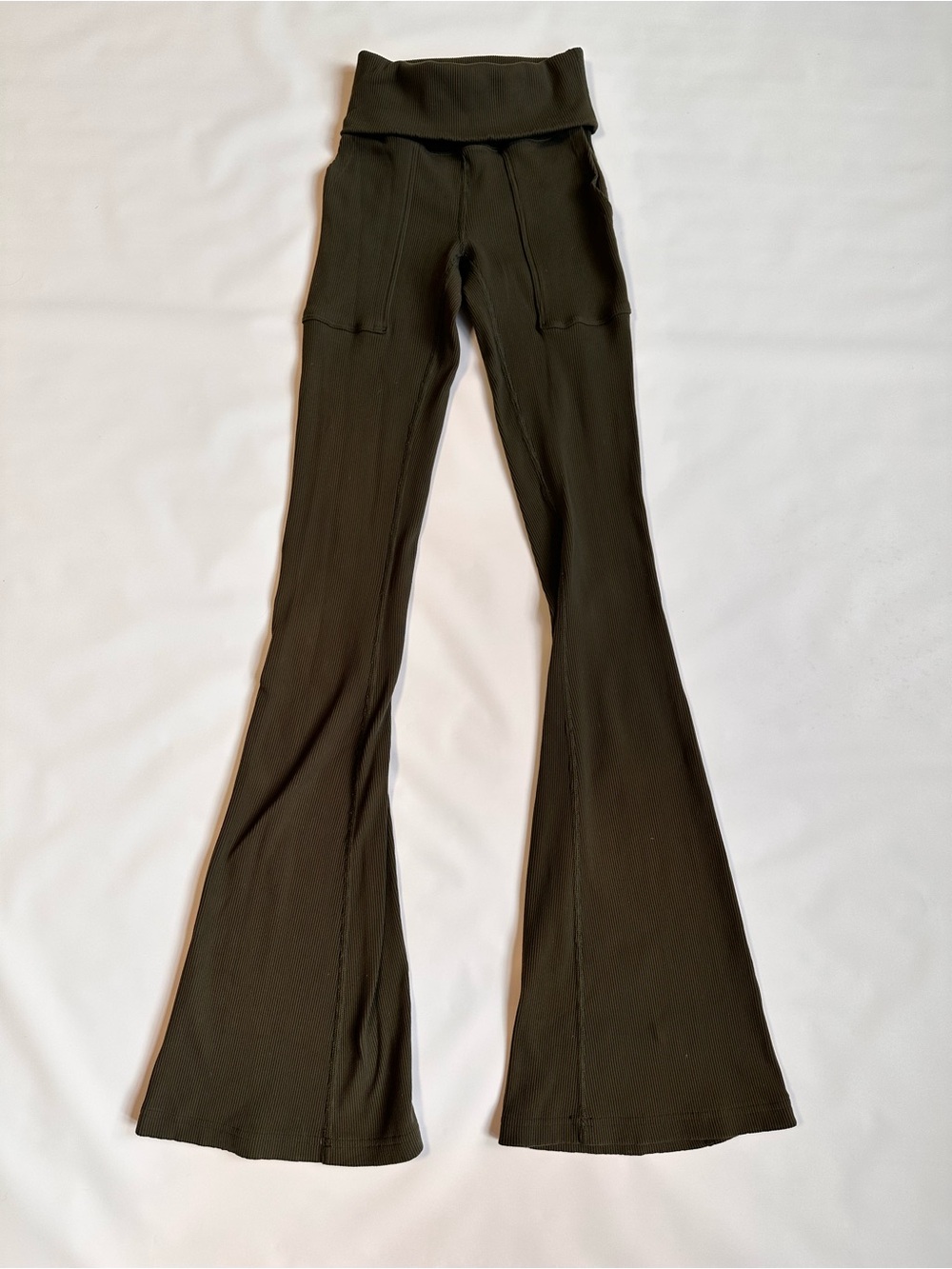 aerie Ribbed Fold-Over Waist Leggings - Olive